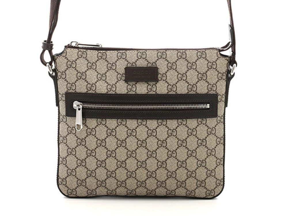 Gucci Bag Shoulder GG Supreme Beige Cream x Dark Brown